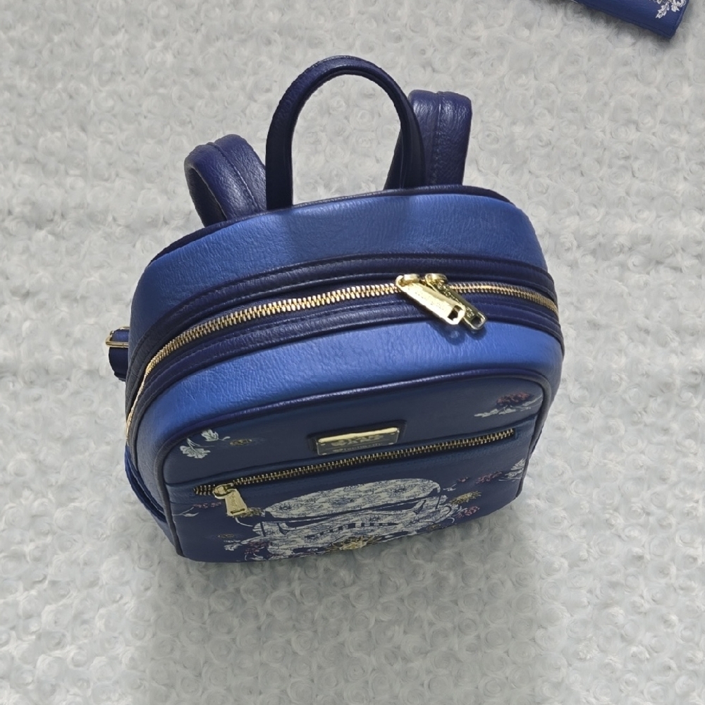 Star Wars Blue Floral Stormtrooper Kids Backpack with Matching Wallet - Picture 9 of 16